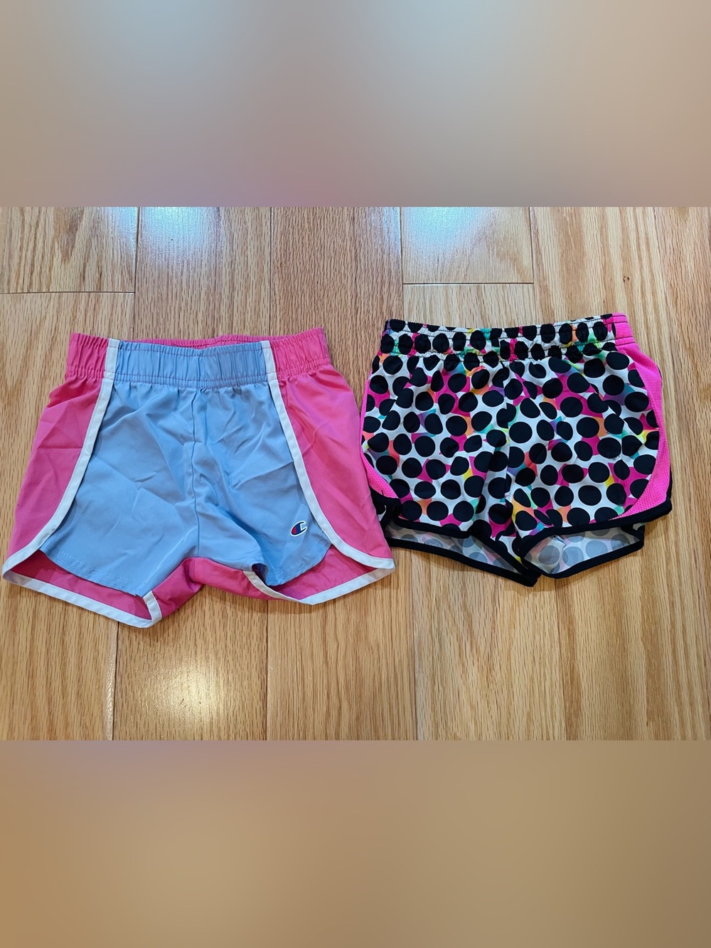 Champion Pink & Light Purple and Polka dot Colorful Girls' Athletic Shorts